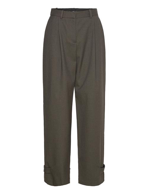 Butt D-Hem Wide-Leg Trousers Mango Brown