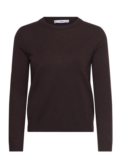 Mango Wool-Blend Round-Neck Sweater Mango Brown