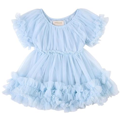 DOLLY by Le Petit Tom Flæsekjole Light Blue | Blå | 0-1 years