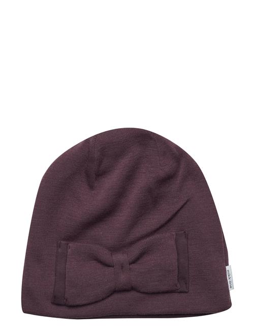 Wool Hat W. Bow Mikk-line Burgundy