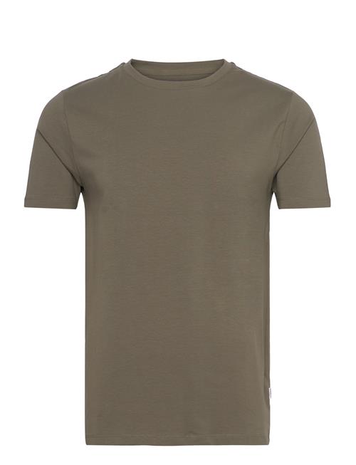 Lindbergh Mens Stretch Crew Neck Tee S/S Lindbergh Khaki