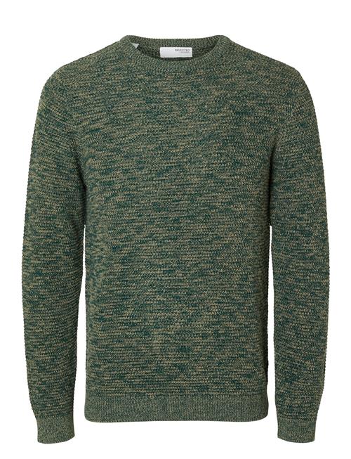 Slhvince Ls Knit Bubble Crew Neck Noos Selected Green