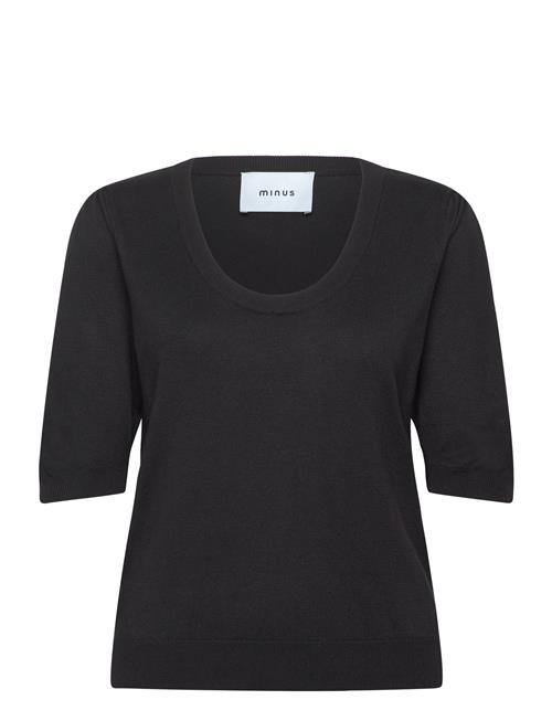 Mspam Scoop Neck Knit T-Shirt Minus Black