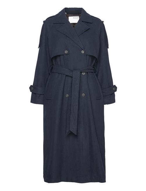 Slfnala Wool Trenchcoat Selected Femme Navy