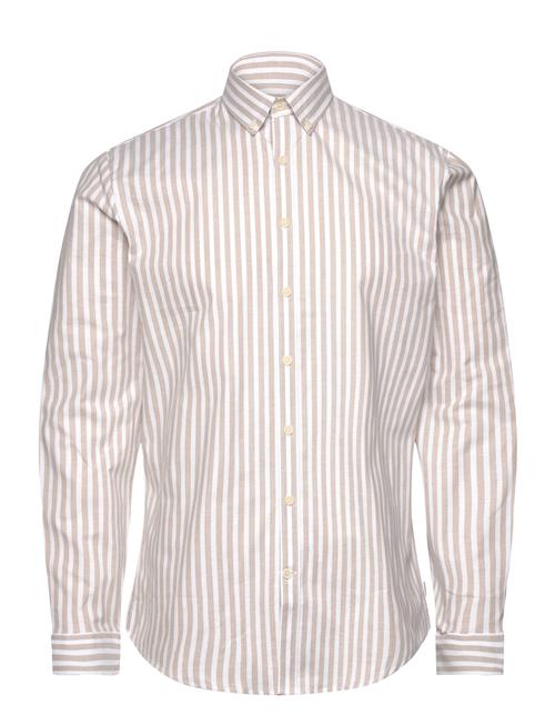 Striped Superflex Oxford L/S Lindbergh Beige