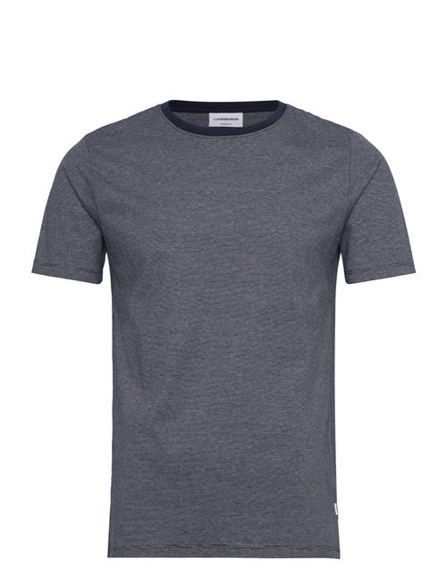 Lindbergh Micro Striped Tee S/S Lindbergh Navy