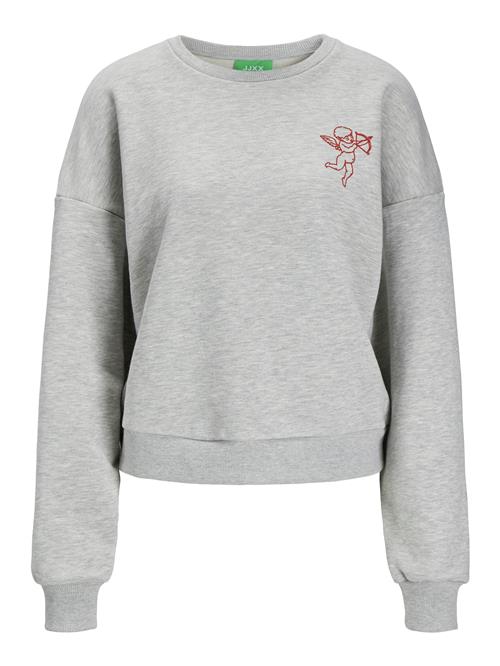 JJXX Sweatshirt 'JXVALENTINE'  grå-meleret / rød