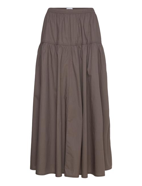 Weekday Maxi Cotton Skirt Weekday Brown