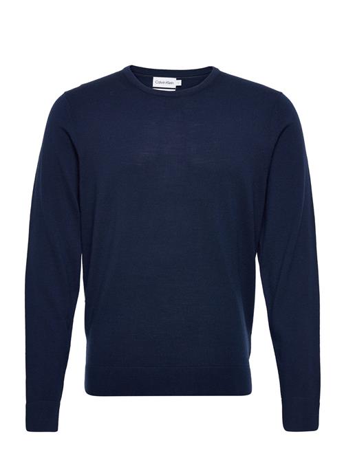 Calvin Klein Superior Wool Crew Neck Sweater Calvin Klein Navy