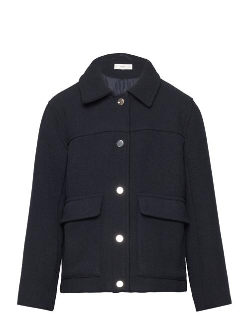 Mango Straight Pocketed Coat Mango Black