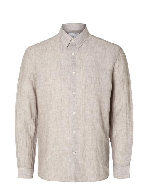 Selected Homme Slhregkylian-Linen Shirt Ls Classic Noos Selected Homme Beige