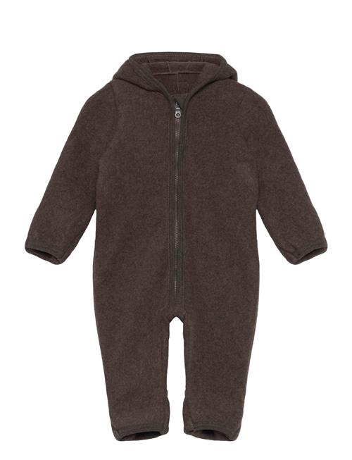 Huttelihut Pram Suit Ears Cot. Fleece Huttelihut Brown