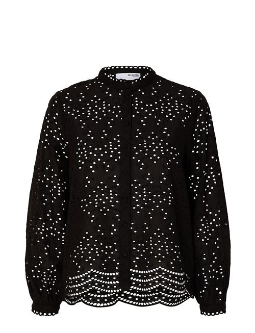 Slftatiana L/S Embr Shirt Noos Selected Black