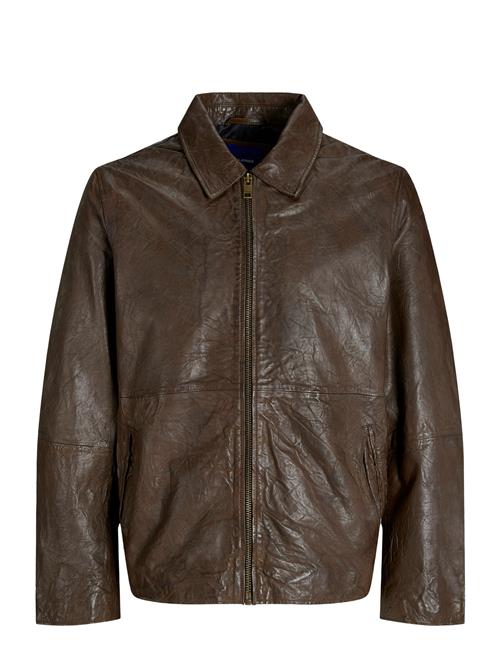 Jack & Jones Jorcrincle Leather Jkt Styd Aw24 Jack & J S Brown