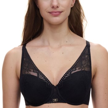 Chantelle Bh Origins Lace Lightweight Plunge Bra Sort nylon B 75 Dame