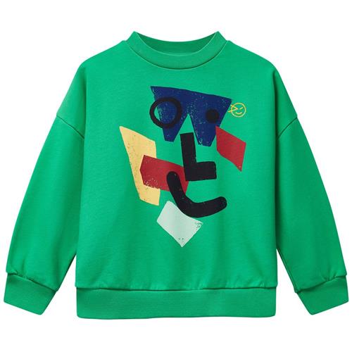 Wynken Amazed Face Sweatshirt Fresh Green 6 Y  Grøn  6 år  Unisex