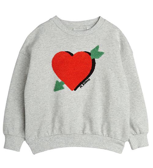 Mini Rodini Sweatshirt - Arrowed Heart - GrÃ¥meleret