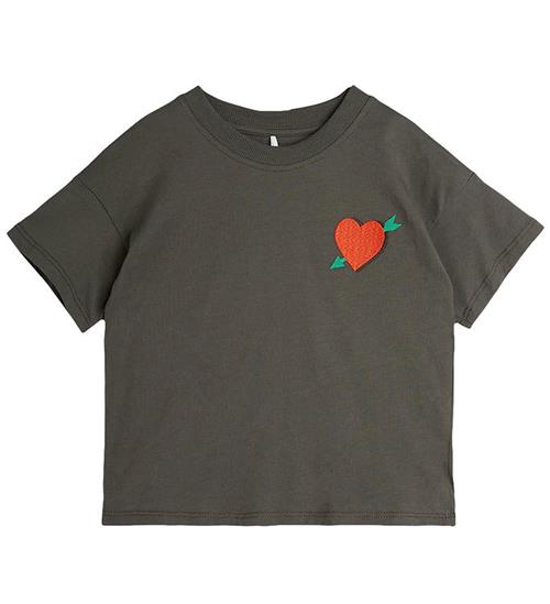 Mini Rodini T-shirt - Arrowed Heart - Mørkegrøn