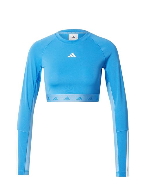 Se ADIDAS PERFORMANCE Funktionsbluse 'HYPERGLAM'  himmelblå / hvid ved About You