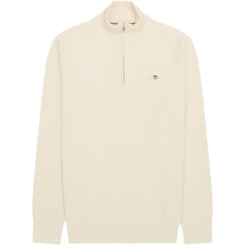 Se Gant - Textured Cotton Half-Zip Strik ved Kaufmann