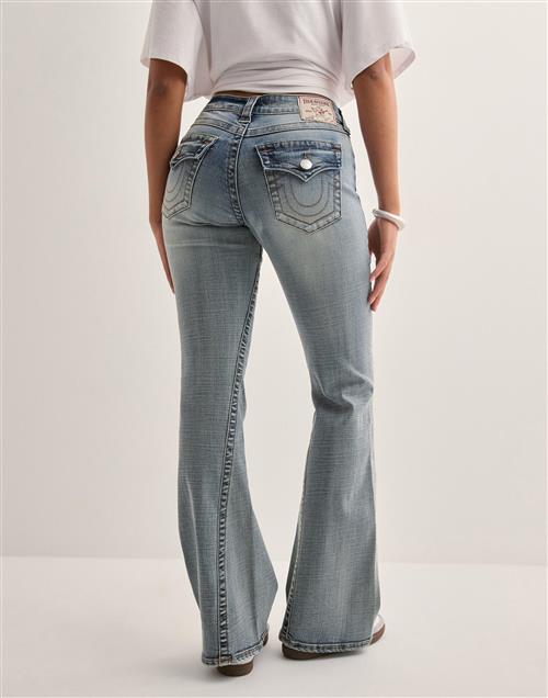 Se True Religion - Blå - Joey Low Rise Flare Flap ved Nelly