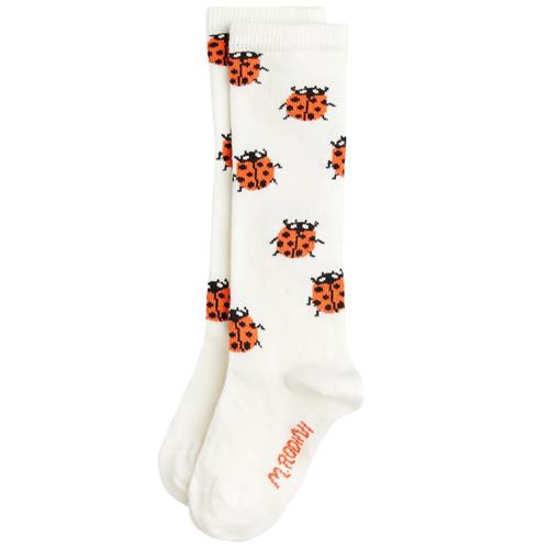 Mini Rodini GOTS Ladybugs Knæhøje Sokker White | Hvid | 28-31 EU