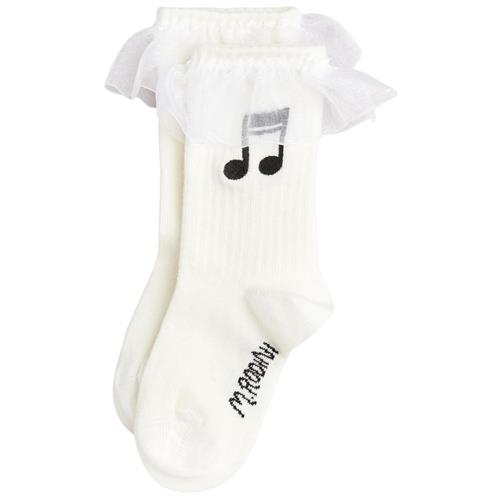 Mini Rodini GOTS Note Frill 1-Pack Sokker White | Hvid | 32-35 EU