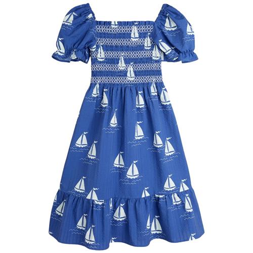 Se Mini Rodini GOTS Sailing Boats Kjole Blue 92/98 cm  Blå  92/98 cm  kvinde ved Babyshop