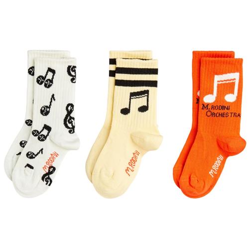 Mini Rodini GOTS Note 3-Pack Sokker Multi 36-39 EU  Creme  36-39 EU  Unisex