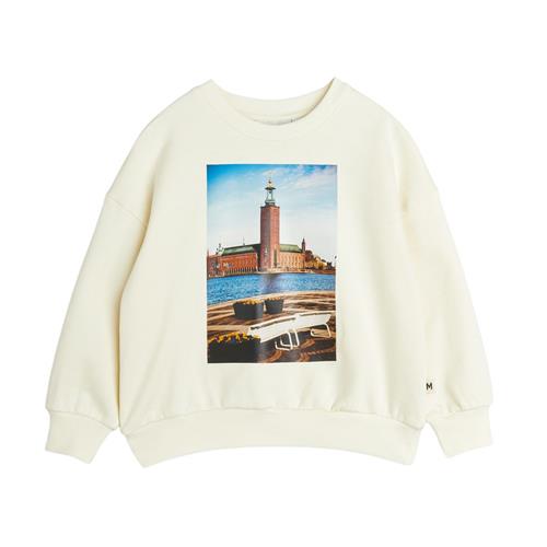 Se Mini Rodini GOTS City Hall Sweatshirt Offwhite 80/86 cm  Creme  80/86 cm  Unisex ved Babyshop