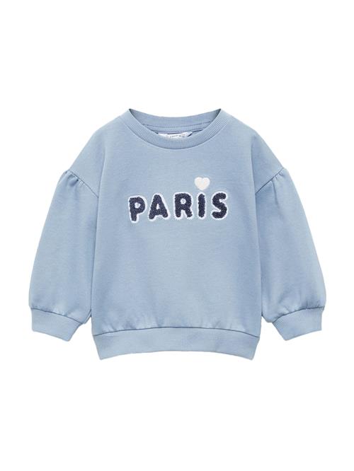 Se MANGO KIDS Sweatshirt 'PARIS'  lyseblå / mørkeblå / hvid ved About You