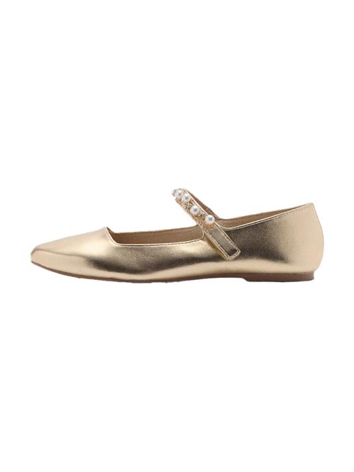 MANGO KIDS Ballerinasko 'AILA-A'  guld / hvid