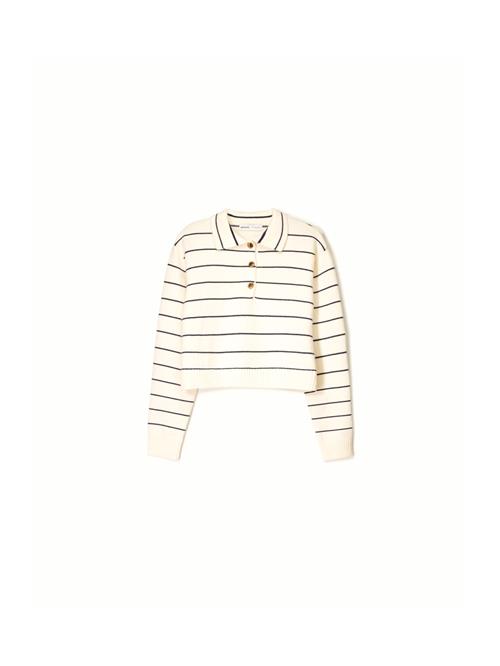 Bershka Pullover  ecru / sort