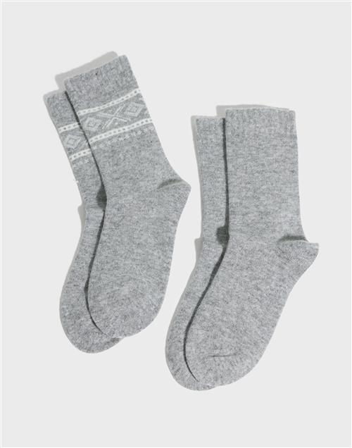 Only - Grå - Onlgudrun Wool Socks 2-Pack Acc