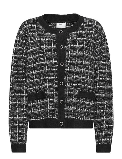 Viaudrey Check L/S Knit Cardigan/Ka Vila Black