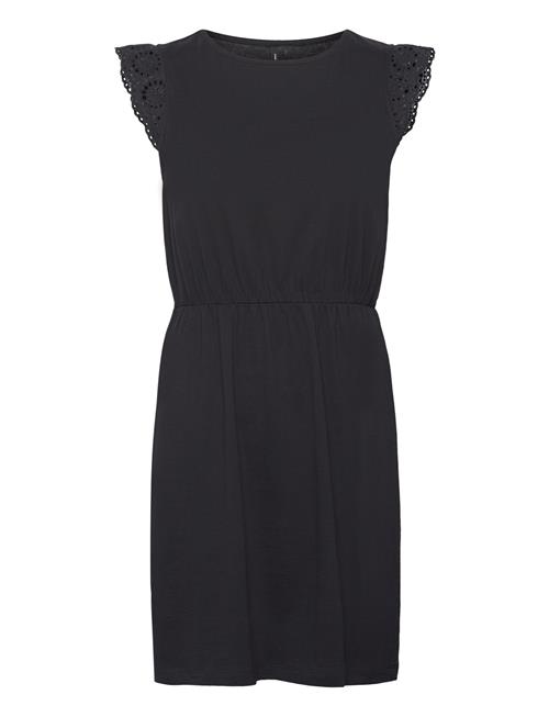 Vmemily Sl Gathering Dress Jrs Noos Vero Moda Black