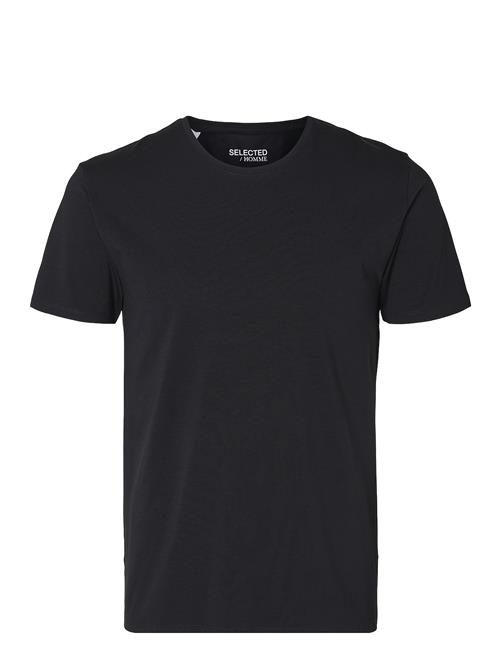 Se Slhnewpima Ss O-Neck Tee Noos Selected Homme Black ved Booztlet