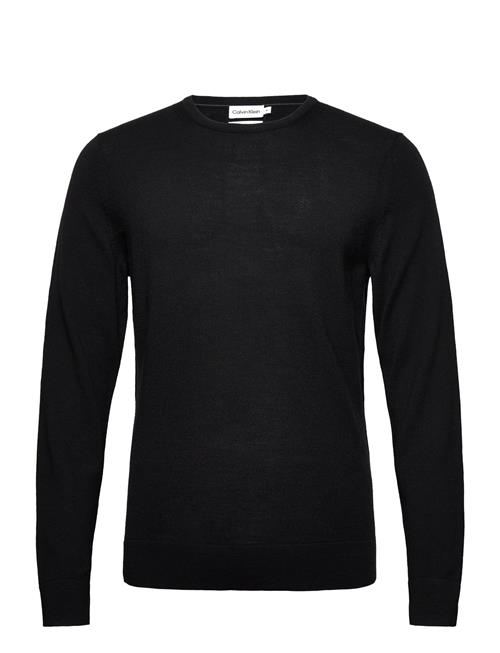 Superior Wool Crew Neck Sweater Calvin Klein Black