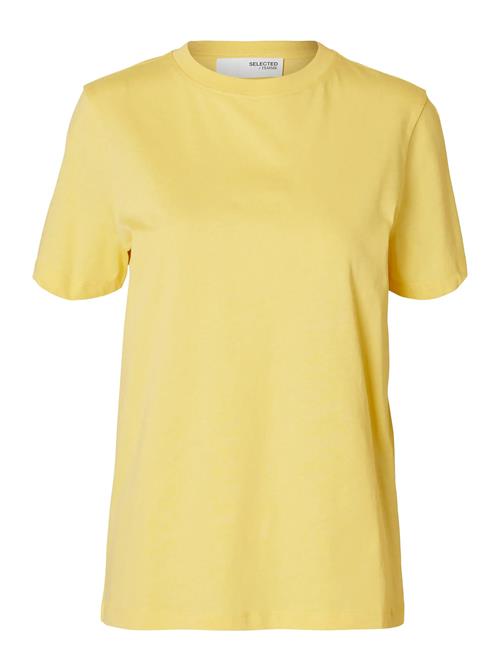 Se Slfmyessential Ss O-Neck Tee Noos Selected Yellow ved Booztlet