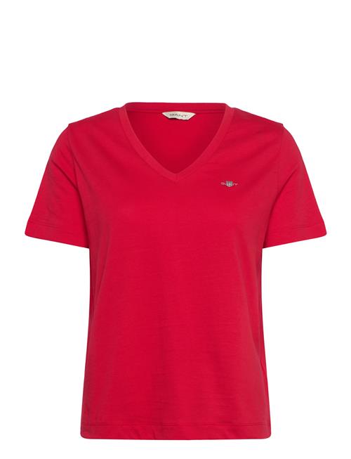 GANT Reg Shield Ss V-Neck T-Shirt GANT Red