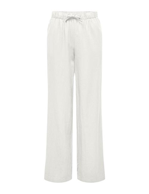 ONLY Onlcaro Mw Linen Bl Pull-Up Pant Cc Pnt ONLY White