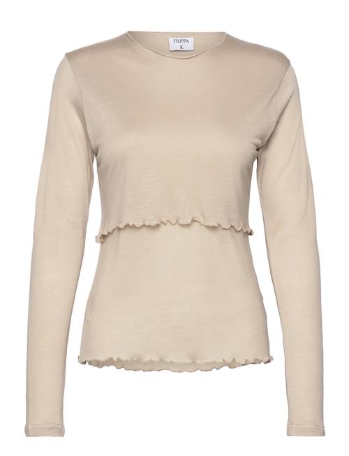 Filippa K Double Layer Longsleeve Top Filippa K Beige