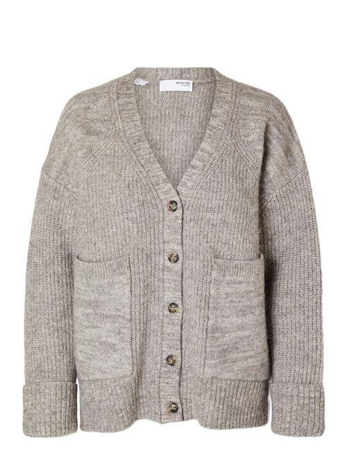 Selected Femme Slfalva Ls Knit Cardigan Selected Femme Grey