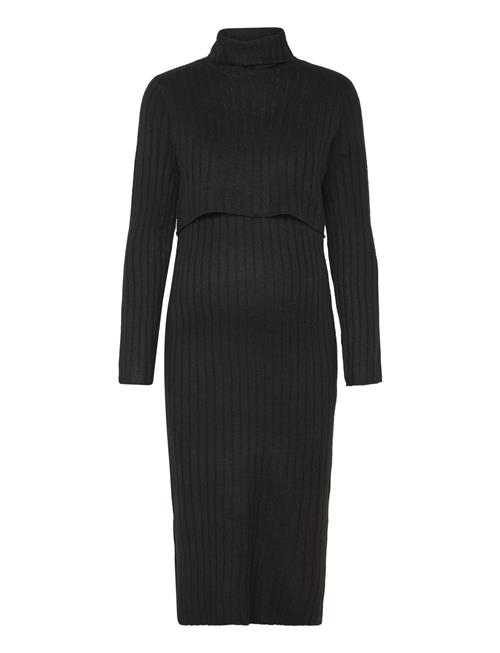 Mamalicious Mlsuniva June L/S Knit Midi Dress 2F Mamalicious Black