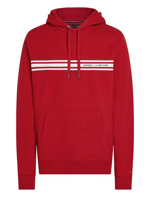 Central Chest Stripe Hoody Tommy Hilfiger Red