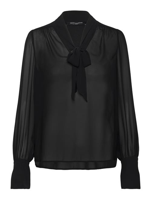 French Connection Eden Ggt Ls Tie Nk Blouse French Connection Black