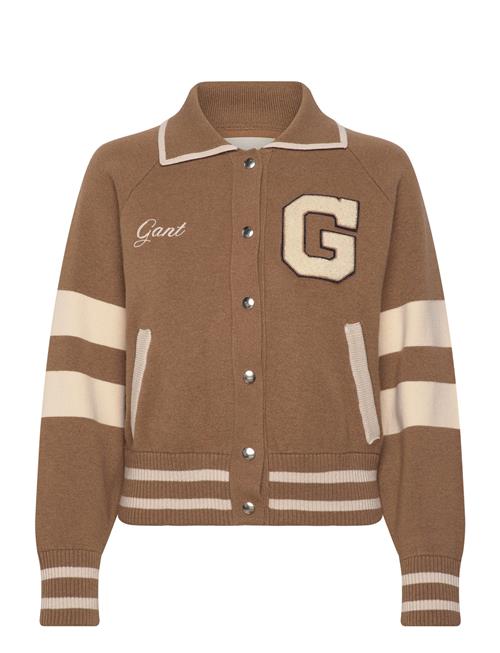 GANT Gant Varsity Knitted Jacket GANT Brown