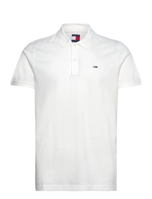 Se Tjm Slim Placket Polo Ext Tommy Jeans White ved Booztlet