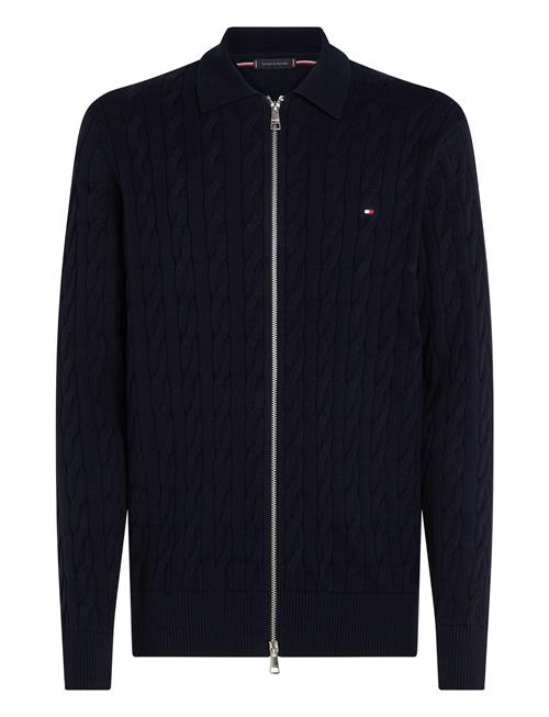 Classic Cable Polo Zip Through Tommy Hilfiger Navy