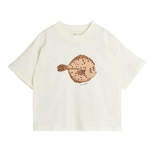Se Mini Rodini GOTS Flundra T-shirt Offwhite 104/110 cm  Creme  104/110 cm  Unisex ved Babyshop